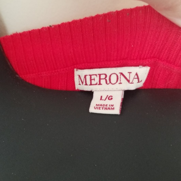 Ribbed red sweater size L - Picture 4 of 4